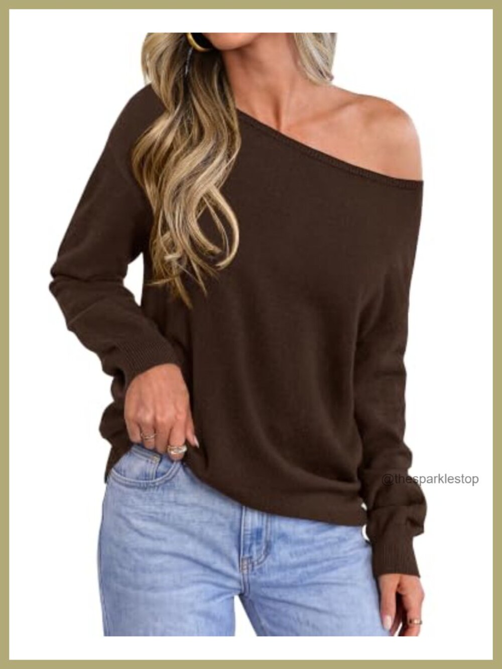 Off The Shoulder Sweater Lightweight Going Out Top Loose Knit